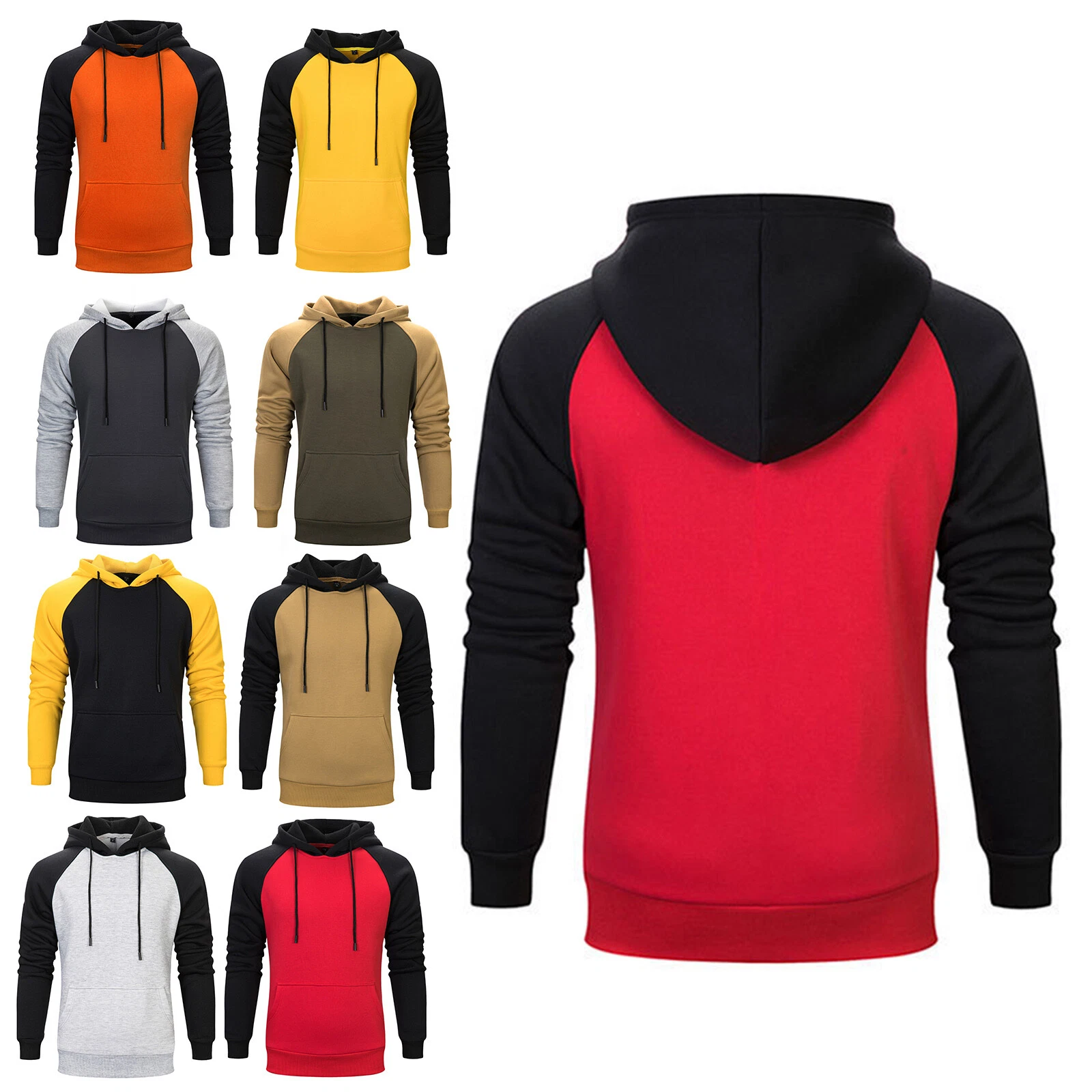 Mens Pullover Travel Sweatshirt Activewear Hoodie Sports Shirt Athletic Coat Top