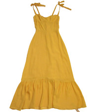 NWT Reformation Nikita Midi in Ochre Yellow Tie Straps Tank Dress 2