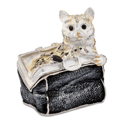 Bejeweled Miss Kitty in Purse Trinket Box