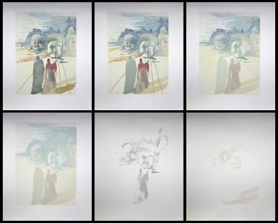 Salvador Dali: Fegefeuer 20, 6 Gravuren Original, Göttliche Komödie, 1960