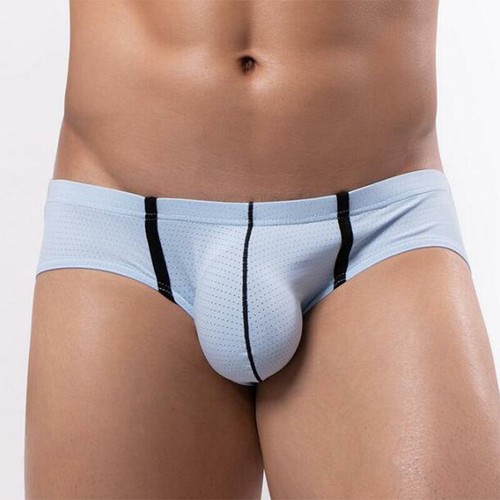 Hombres Sexy Bolsa Abultada Bikini Calzoncillos Sedoso Suave Malla Transpirable Ropa Interior BragasU - Imagen 17 de 27