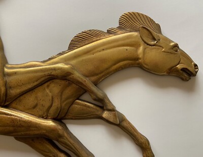 Vintage Syroco Wood wall Art Horses - 32.5”x 22” Syracuse