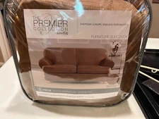 Sure Fit Suede DARK BROWN (The Premier Collection)3 PC.LOVESEAT SET CUSHION COVE