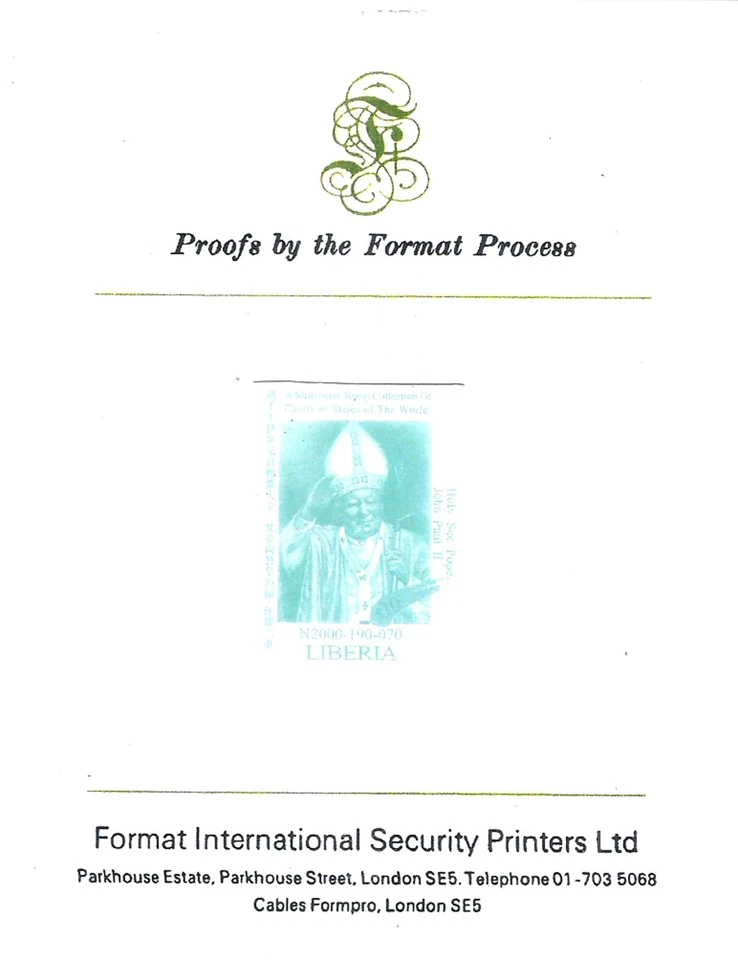 Liberia 1999 EE. UU. Cumbre de la ONU Italia Vaticano Santa Sede Papa Juan Pablo II Prueba MNH Foto 3 de 4
