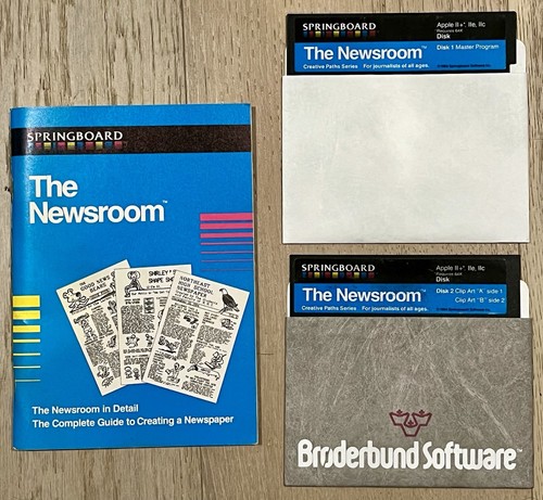 THE NEWSROOM 5,25" Diskette für Apple II 1984 Sprungbrett Brøderbund Software - Bild 2 von 5