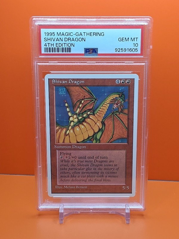 🔴🔴🔴 1995 MAGIC THE GATHERING SHIVAN DRAGON 4TH EDITION PSA 10 💎 MINT 🔴🔴🔴