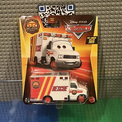 DISNEY PIXAR CARS RACE & RESCUE MORGAN MARTINS AMBULANCE 2025 NEW