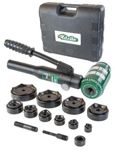 Hydraulic Knockout Punch Electrical Conduit Hole Cutter Set KO Tool Kit Green 