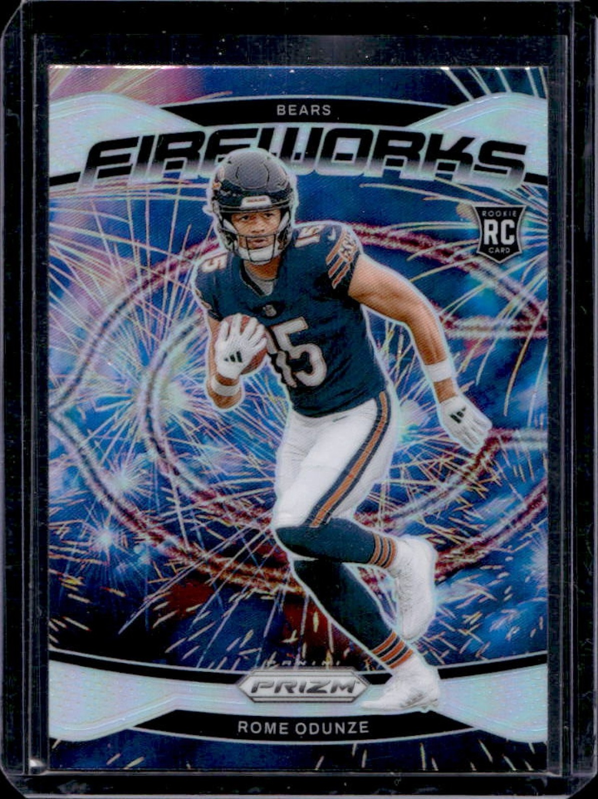 2024 Prizm Rome Odunze Fireworks RC Silver Rookie #19 Bears
