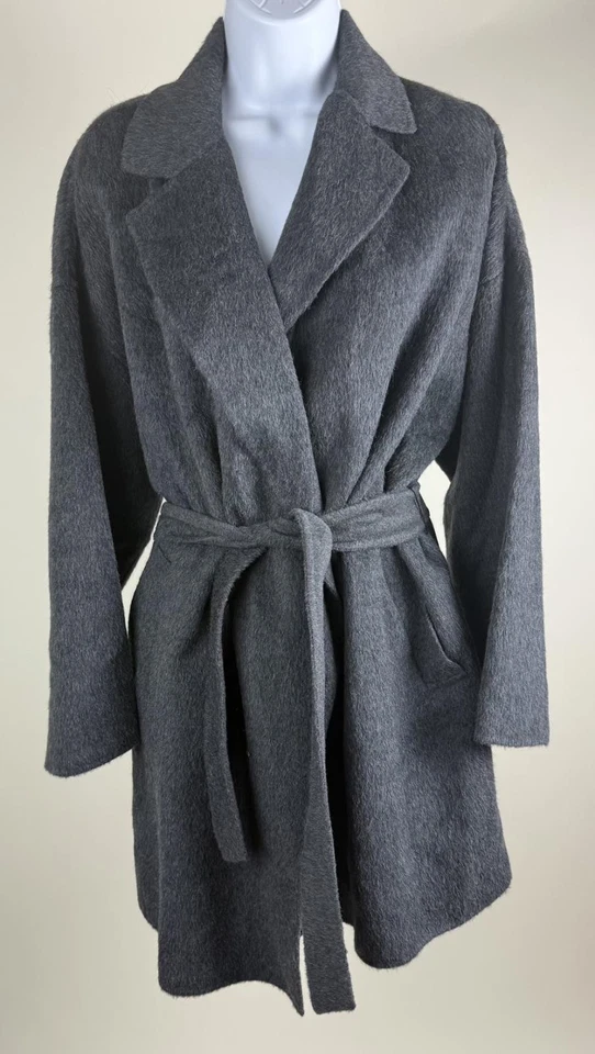 Abrigo para mujer MaxMara Weekend gris Nella con cinturón de lana talla S Foto 2 de 4