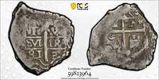 1681 PV POTOSI CARLOS II COB REAL KM-23; CAL-272, 2.64 GRAMS PCGS VF-30