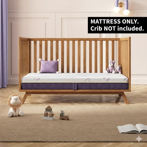 Atmungsaktive kühle Gel Memory Foam Krippe Matratze für Kleinkind & Baby 52 × 27,5 × 6 Zoll - Bild 2 von 8