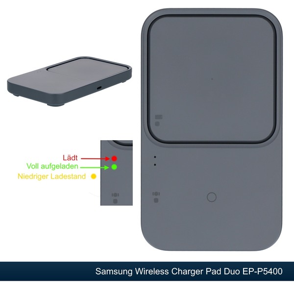 Original Samsung Wireless Charger Pad Duo EP-P5400 Ladestation Qi LadegeräT-image