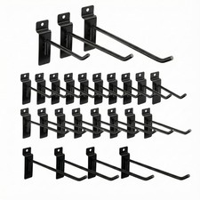 Slatwall Hooks 24 Pc 4/6/8 Inch Accessories slat wall shelf Black