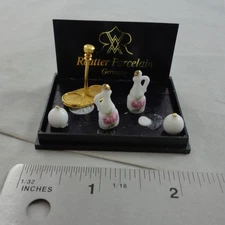 1:12 Rose Bathroom Set(5pcs) for Miniature Dollhouses Reutter Porcelain 