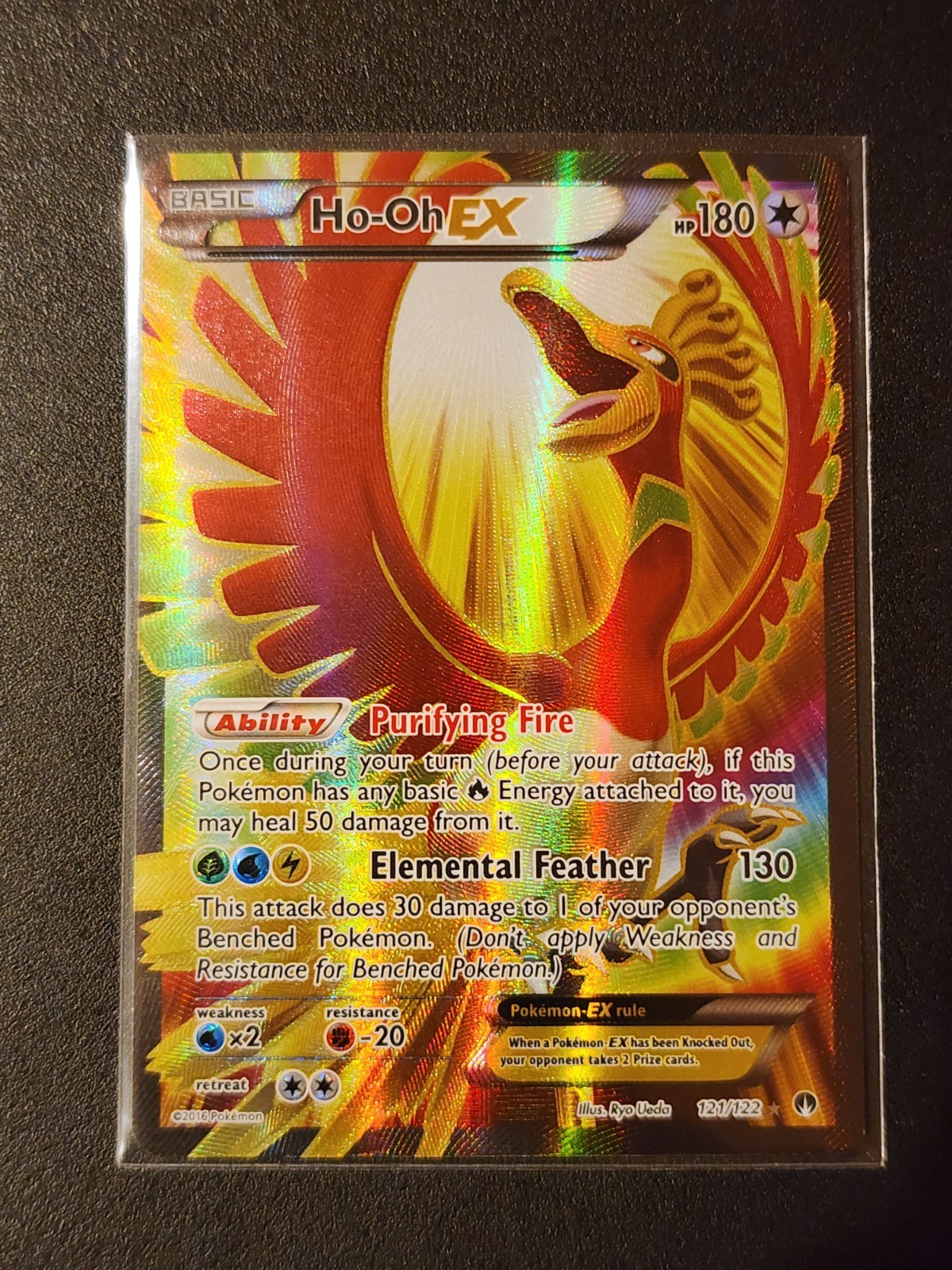 Pokémon TCG Ho-Oh EX Full Art Ultra Holo Rare Card 121/122 XY Breakpoint