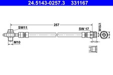 ATE 2x Bremsschlauch 24.5143-0257.3/2x für VW TIGUAN PASSAT B7 362 Variant 365