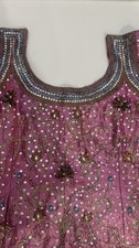 The Chennai Pink  Silks, Traditional Indian Clothing, Beaded Sleeveless.