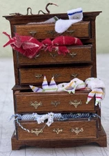 Artisan Dollhouse Miniature Hardwood Dresser 1:12 Scale Chest of Drawers PAT B