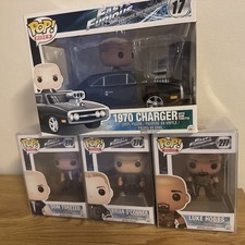 Funko Pop Fast & Furious Bundle Dom #275 Brian #276 Hobbs #277 + Charger #17