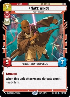 1 x Mace Windu - Party Crasher - Spark of Rebellion - NM-Mint - Star Wars Unlimi