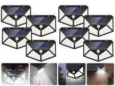 8X Solar Power PIR Motion Sensor Wall Lights 100LED Outdoor Garden Security Lamp