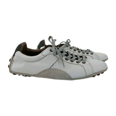 Bruno Banani Herren Schuhe Gr.42 Weiß Beige Flach Mandelform Klassisch Car Shoes