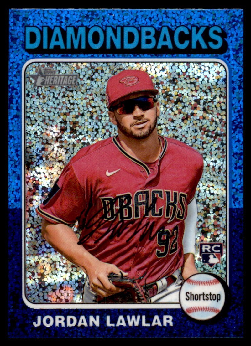 2024 Topps Heritage - Jordan Lawlar #429 Chrome Blue Sparkle Refractor (RC)