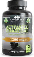 Activated Charcoal 1200 Mg per Serving   from Coconut Shells   100 Veg Capsules