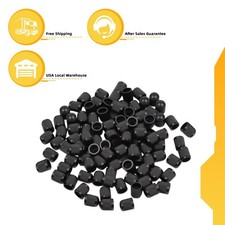 New 100pcs Dust Cover Black Plastic Car Tire Rim Valve Stems Wheel Tyre Air Caps