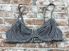 Old Navy Women  s Printed Underwire Bikini Swim Top Size XS Black  White Straps