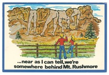 Rapid City South Dakota Allen Lewis Mount Rushmore Back View Postcard
