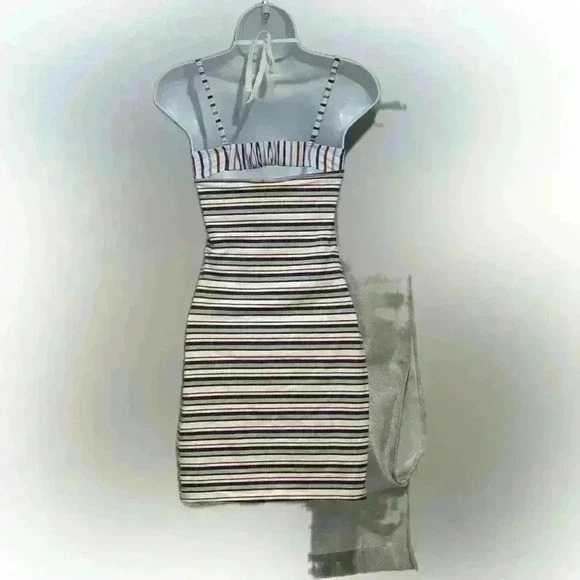 Conjunto de vestido a rayas y top de bikini Wild Fable rojo blanco azul Y2K Smiley x H&M XS Foto 2 de 4