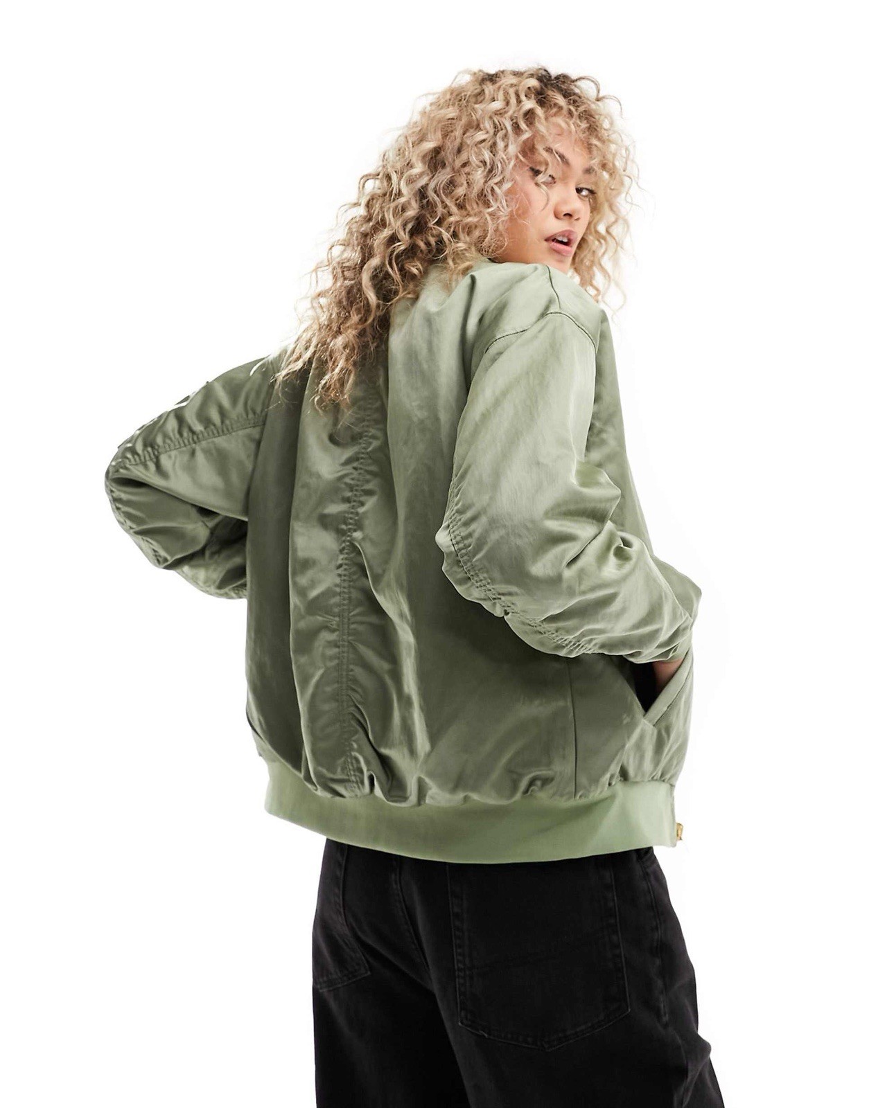 SACAI X NIKE Nike Sportswear Giacca Bomber Donna Media Olio Verde Oliva Reversibile Taglia S