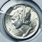 1945-P Mercury 10c 90% SILVER ~ GEM BU ~ Partial Split Bands ~ GR8 Luster ~ B93