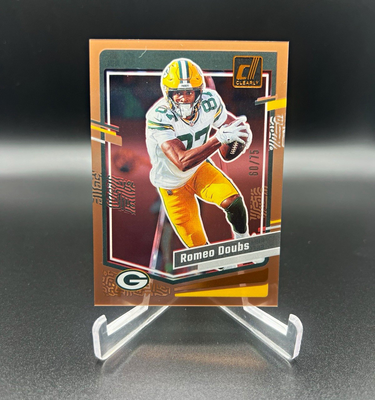 Panini Clearly Donruss 2023 Romeo Doubs Orange /75 #20 Packers