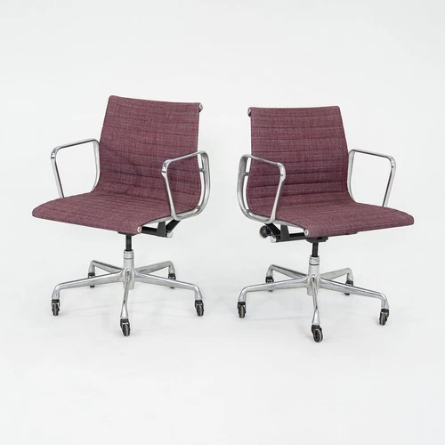 1981 Herman Miller Eames Aluminum Group Management Desk Chair Purple, 2x Avail