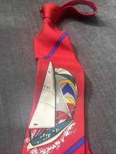 Brooks Brothers Makers Silk Men  s Sailboat Yachting Tie Red
