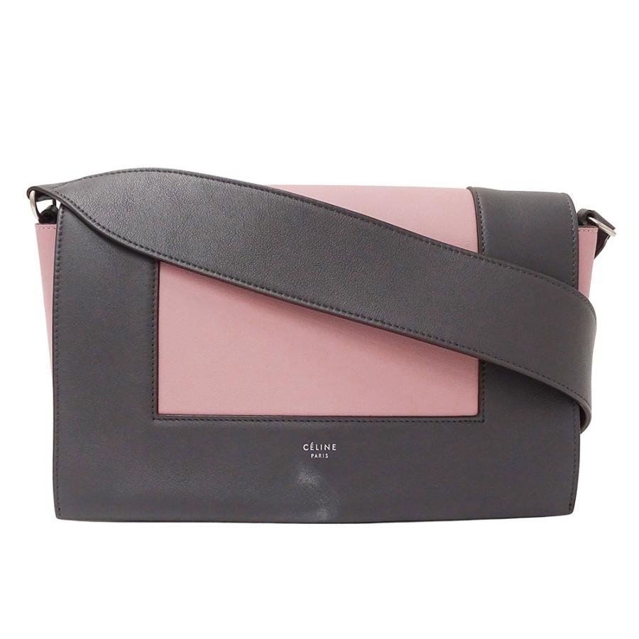 Celine Frame Medium Shoulder Bag Charcoal Grey from Japan #329