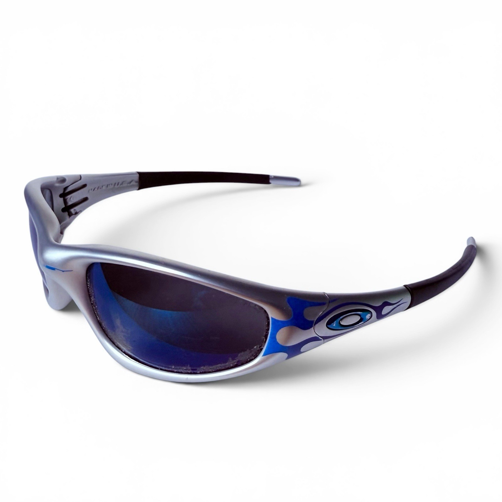 Oakley New Straight Jacket FMJ+ Blue Flames Ice Iridium Sunglasses image 2