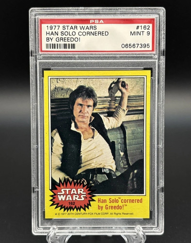 1977 Topps Star Wars #162 Han Solo cornered by Greedo! — PSA 9