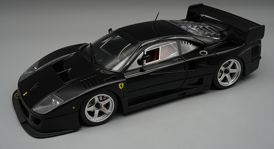 Ferrari F40 LM 1996 Press Version Gloss Black with 5 Spoke Silver