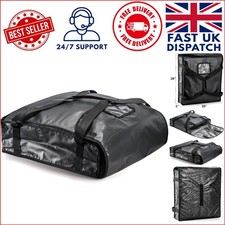Stylish Black Pizza Warmer Carrier - Heavy-Duty for Catering, 20L Space, 51x51cm