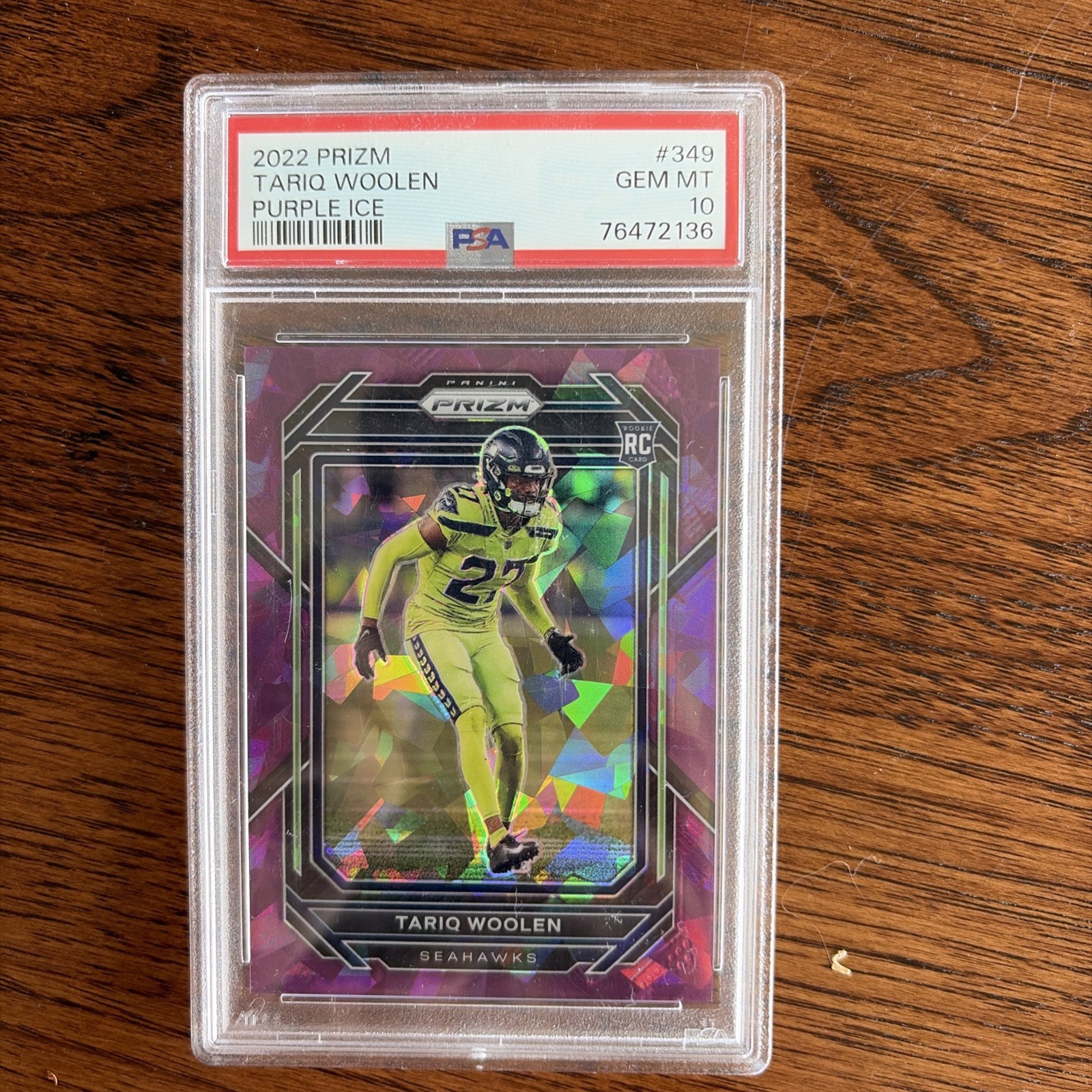 Tariq Woolen Panini Prizm #349 Purple Ice