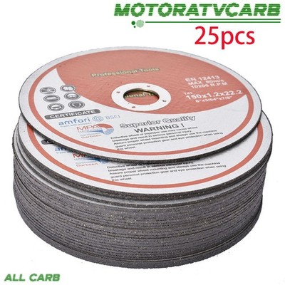 ALL-CARB 25Pcs 6''×.045''×7/8'' Cut-off Wheel Metal & Stainless Steel Cutting Discs
