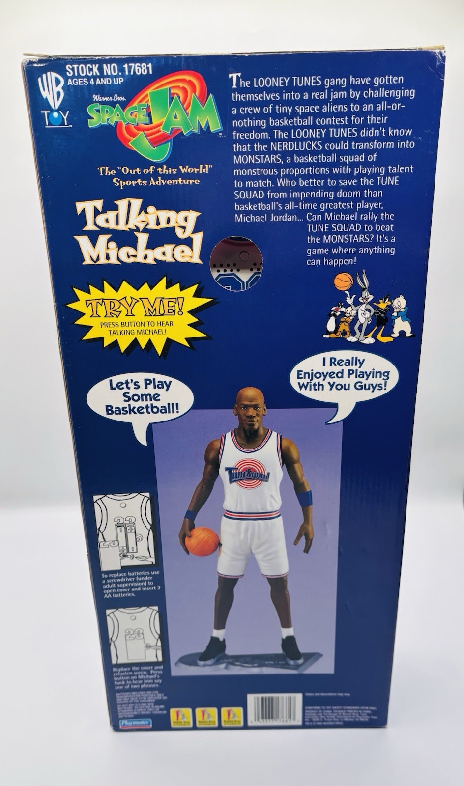1996 Vintage Space Jam Talking Michael Jordan 15 Inch Figure in Box thumbnail 9