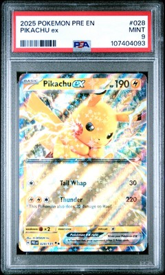 2025 POKEMON PRE EN-PRISMATIC EVOLUTIONS #028 PIKACHU EX PSA 9 | eBay