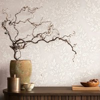 Vliestapete Blattmuster Zweige Floral Betonoptik Beige Creme 89026 (3,84€/1Qm)