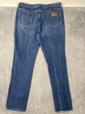 Vintage Wrangler Jeans Mens 36x36 Blue Med Wash Straight Cowboy Cut USA Made 80s