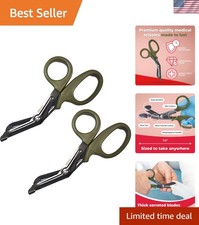 Titanium Bonded Bandage Shears 7.25" - 2 Pack in Drab Olive Green - Autoclavable